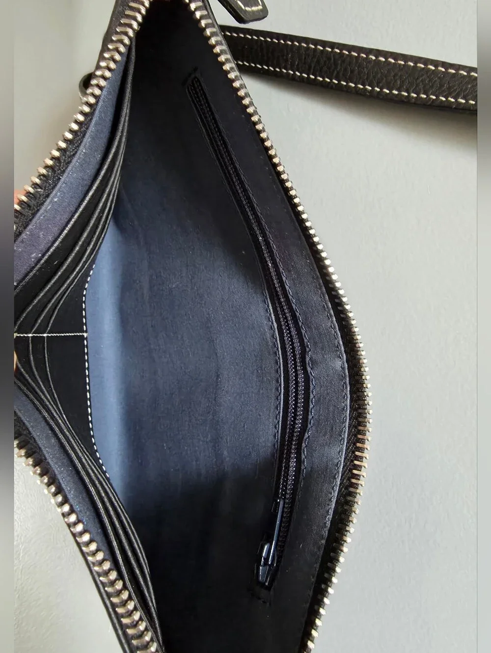 Dooney & Bourke Black Pebbled Leather Crossbody Pouch Bag